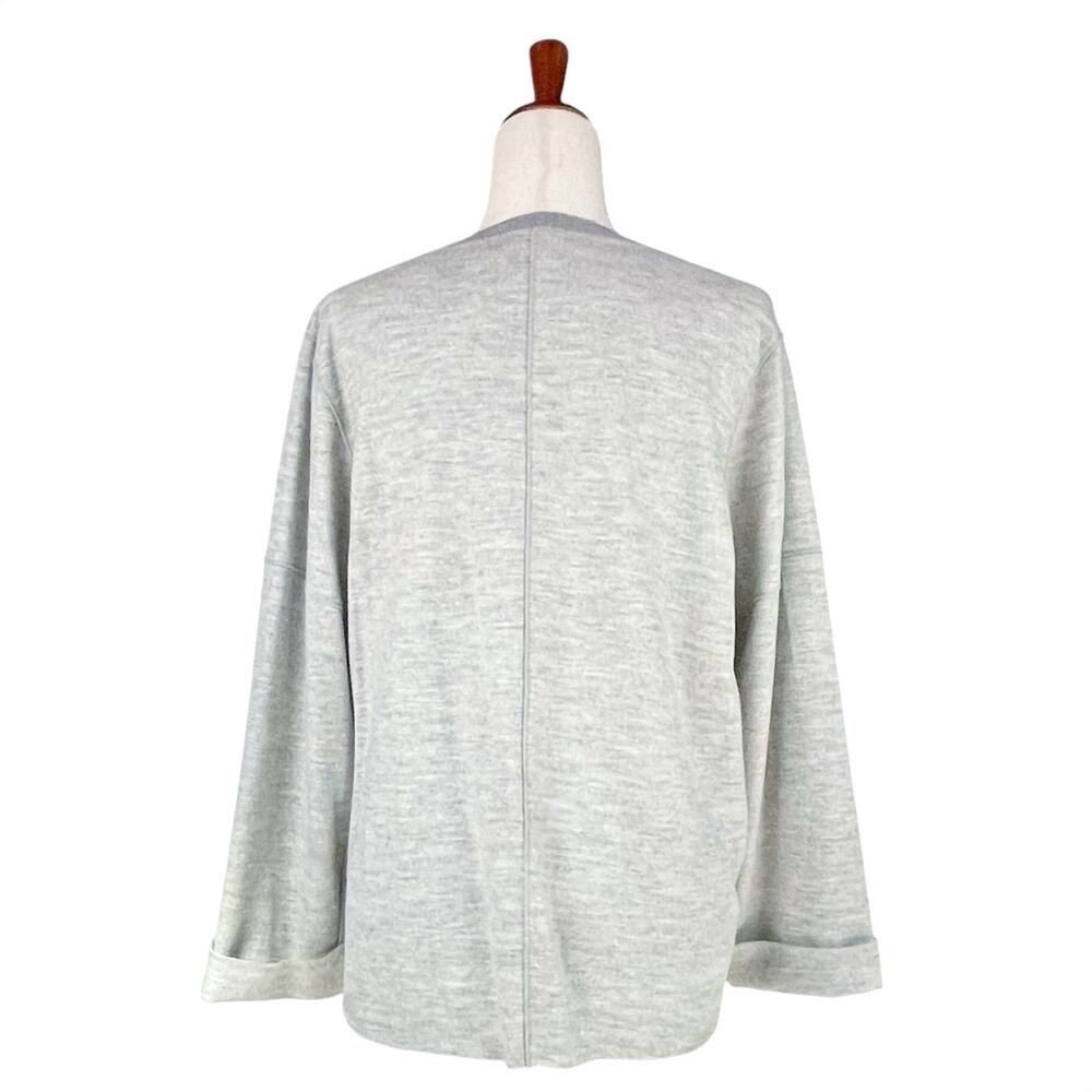 VINCE 100% Wool Soft Cuff-Sleeve Relaxed Crewneck Sweater Top Light Gray Size L - Picture 2 of 8